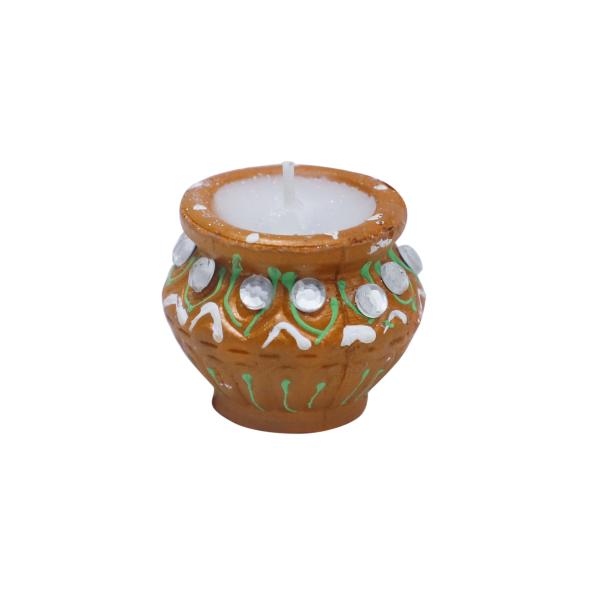 CandleCove Traditional Matki Diya Box with Wax - Set of 6 Pieces | Matki Shape with  Soy Wax