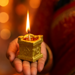 CandleCove Traditional Tulsi Diya Box with Wax - Set of 6 Pieces