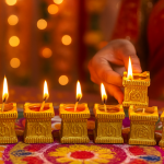 CandleCove Traditional Tulsi Diya Box with Wax - Set of 6 Pieces