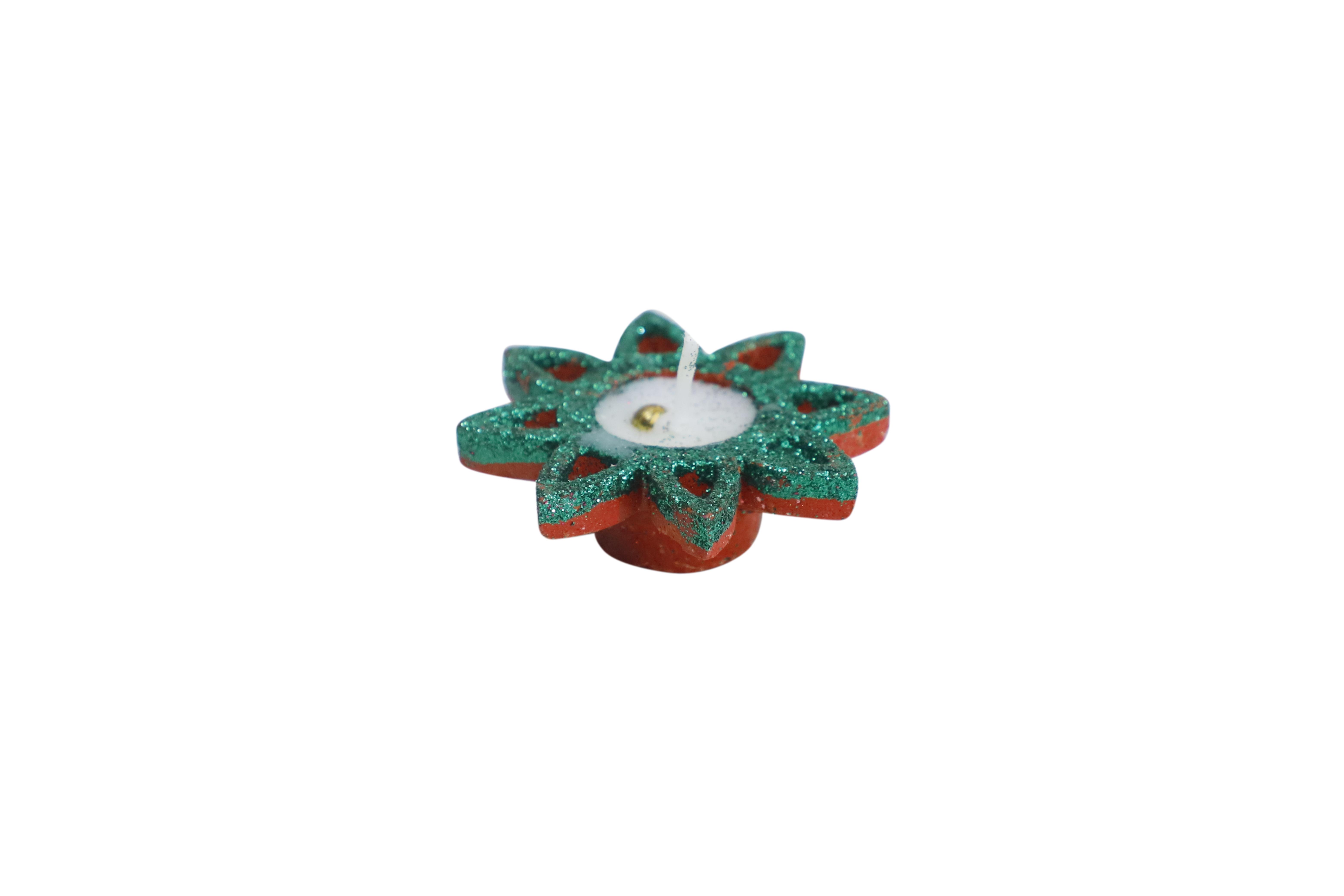 CandleCove Star Shape Diya Box with Wax - Set of 10 Pieces