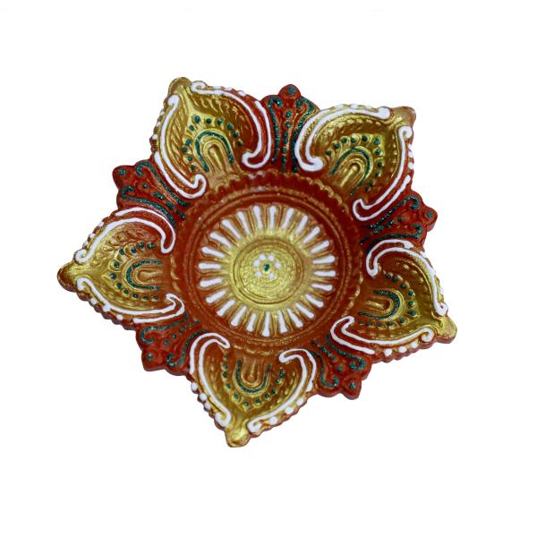 CandleCove Red Panchmukhi Akhand Diya Box - 1 Piece | 5-Wick Diya