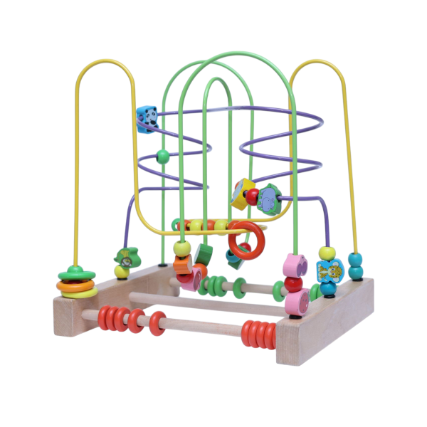 Wooden Bead Maze Activity Toy for Toddlers 36+ Months – Colorful Learning Tracker to Boost Motor Skills, Color Recognition & Hand-Eye Coordination