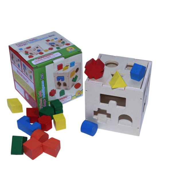 Wooden Shape Sorting Box for Toddlers – 15 Colorful Shapes, Educational Sorting Toy for Kids Aged 3+, Improves Hand-Eye Coordination, Fine Motor Skills & Shape Recognition