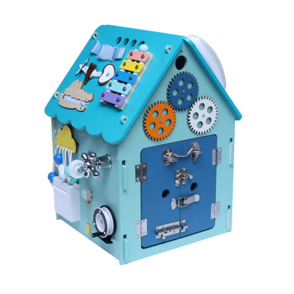 Montessori Busy House – Wooden Busy Board Activity House for Toddlers (Ages 2+)