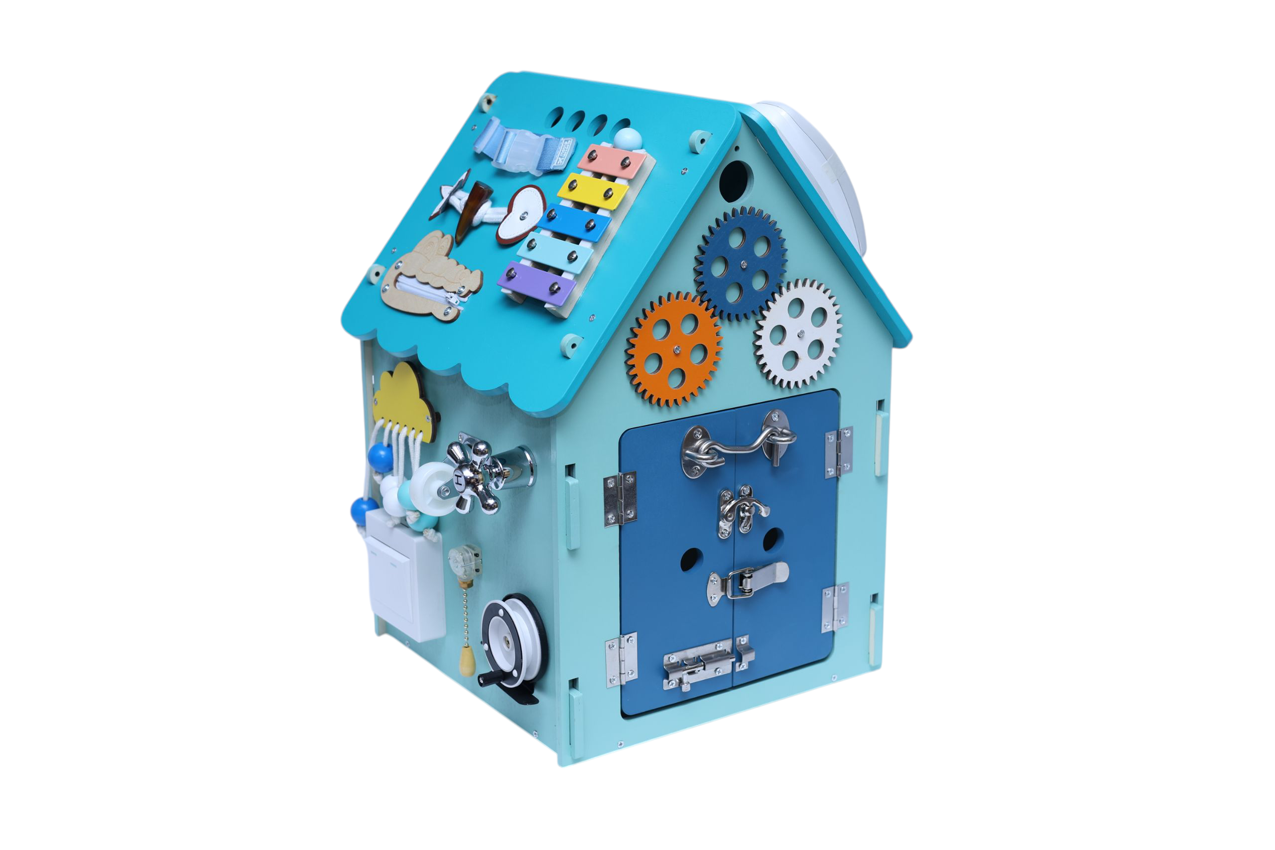 Montessori Busy House – Wooden Busy Board Activity House for Toddlers (Ages 2+)