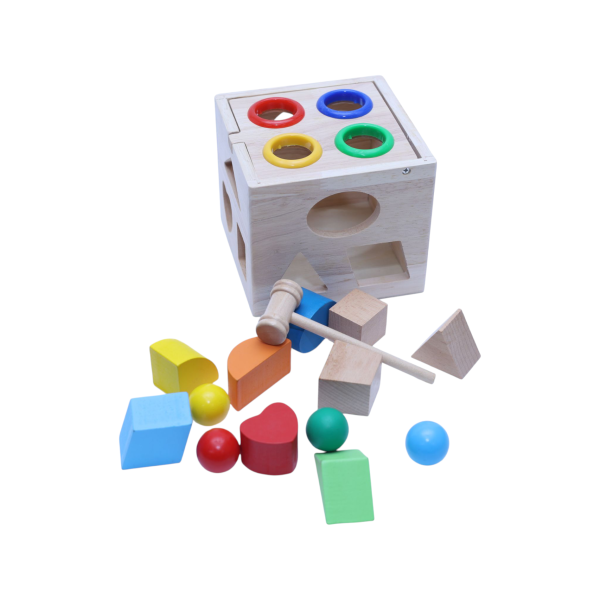 Wooden Shape Sorting Box for Toddlers – Color & Shape Matching Educational Toy for Kids (18M+), Safe Wooden Puzzle Toy for Early Learning, Motor Skills & Brain Development