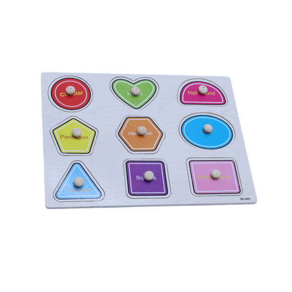Shapes Puzzle Wooden Board – Educational Knob Puzzle for Toddlers (Ages 3+)