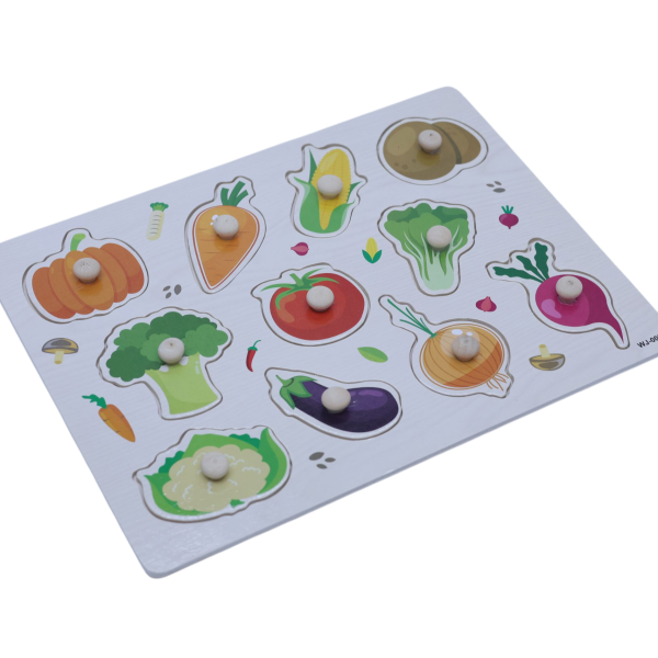Wooden Vegetable Puzzle Board for Toddlers (Ages 3+)