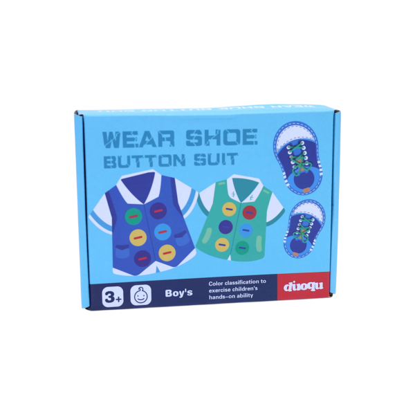 Wear Shoe Button Suit – Montessori Dressing Skills Toy for Kids | Practice Buttoning & Lacing | Fine Motor Skill Development Toy for Toddlers 3+ Years
